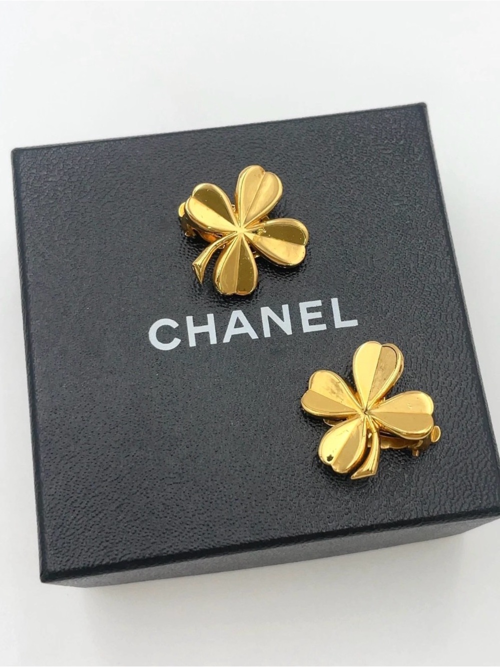 CHANEL Clover Motif Clip-On Earrings